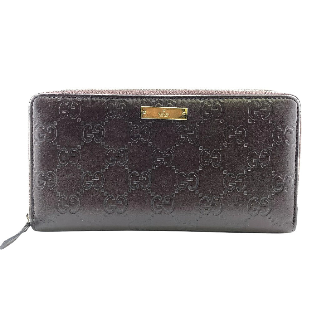 GUCCI GG Round Zipper Guccissima Long Wallet Card Holder coin wallet Purse - Picture 3 of 4